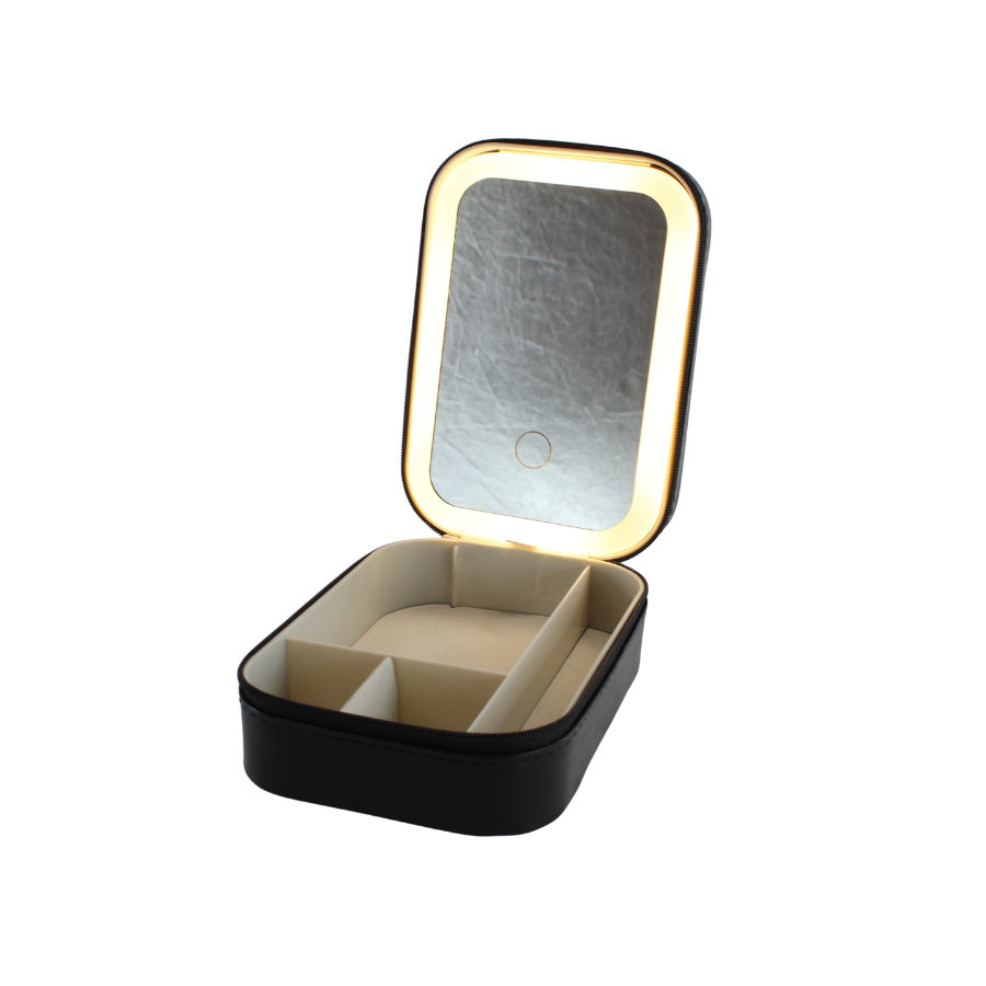 BARBRA Beauty Box m LED Spejl ( 16,5x11,5x5xcm) Sort
Genopladelig Batteri