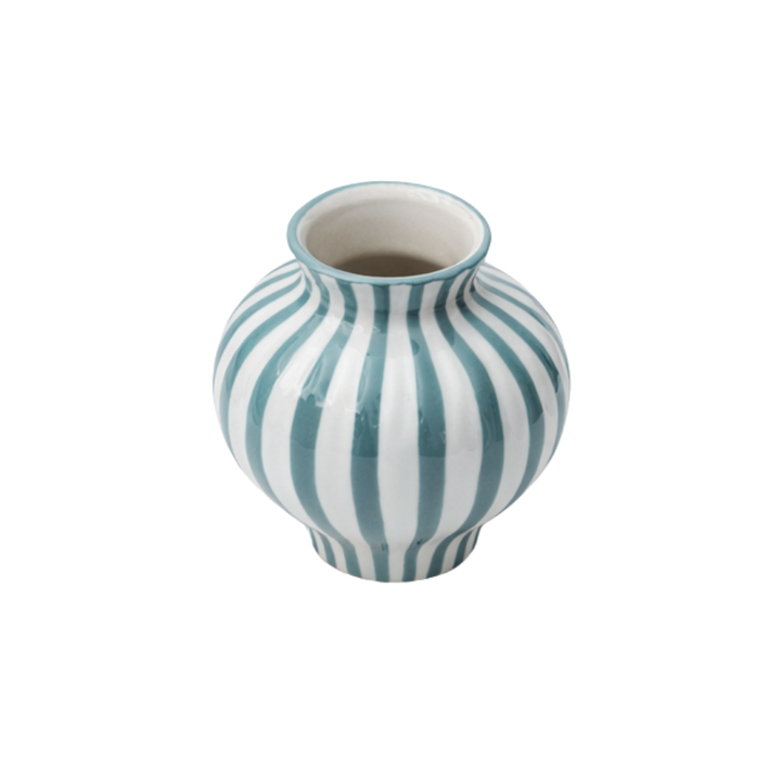 BETSY Vase (Ø 14,7 x 13,5cm) Grå/Grøn Stribe