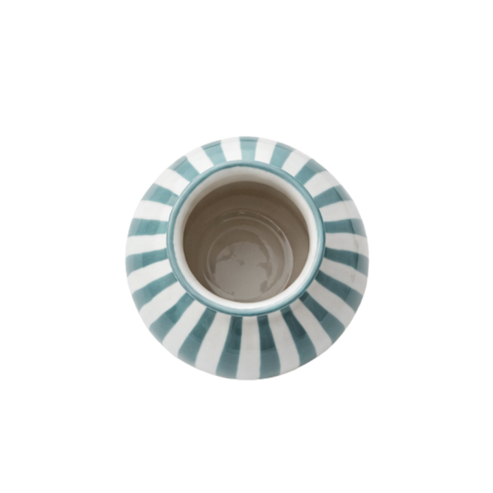 BETSY Vase (Ø 14,7 x 13,5cm) Grå/Grøn Stribe