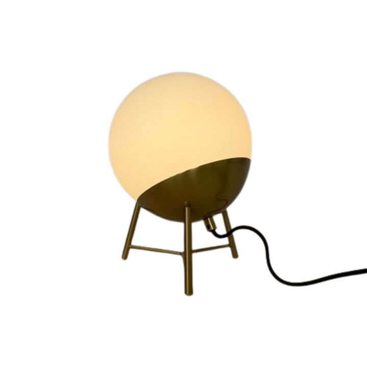 Bordlampe Chelsea Hvid Glas m. Messing Farvet Ben