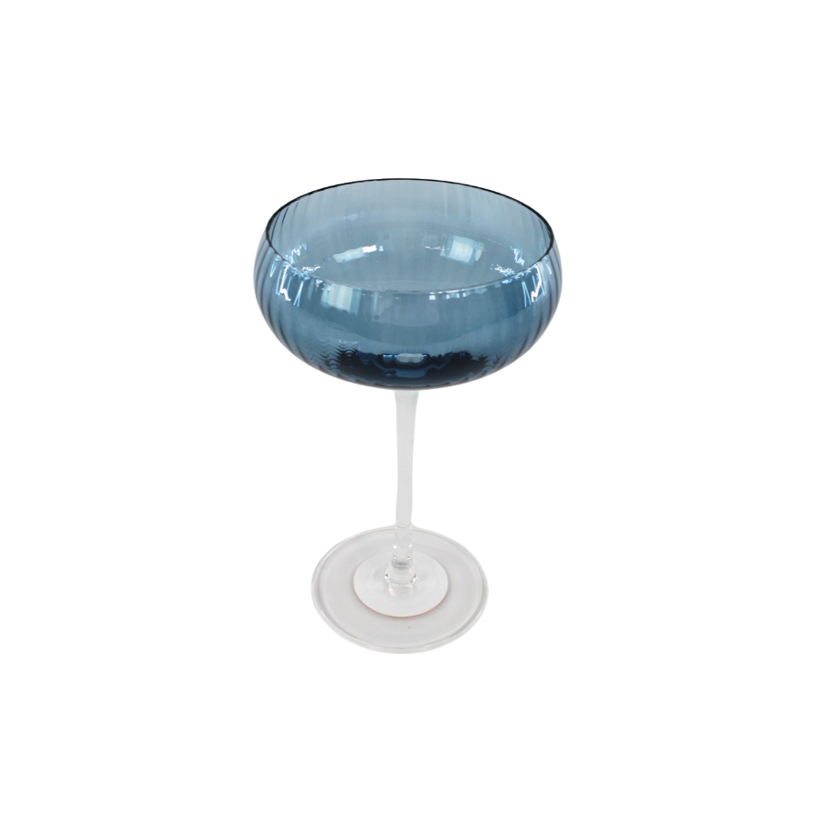 Cocktail Glas AILEEN  Blå m. Transparent Stem