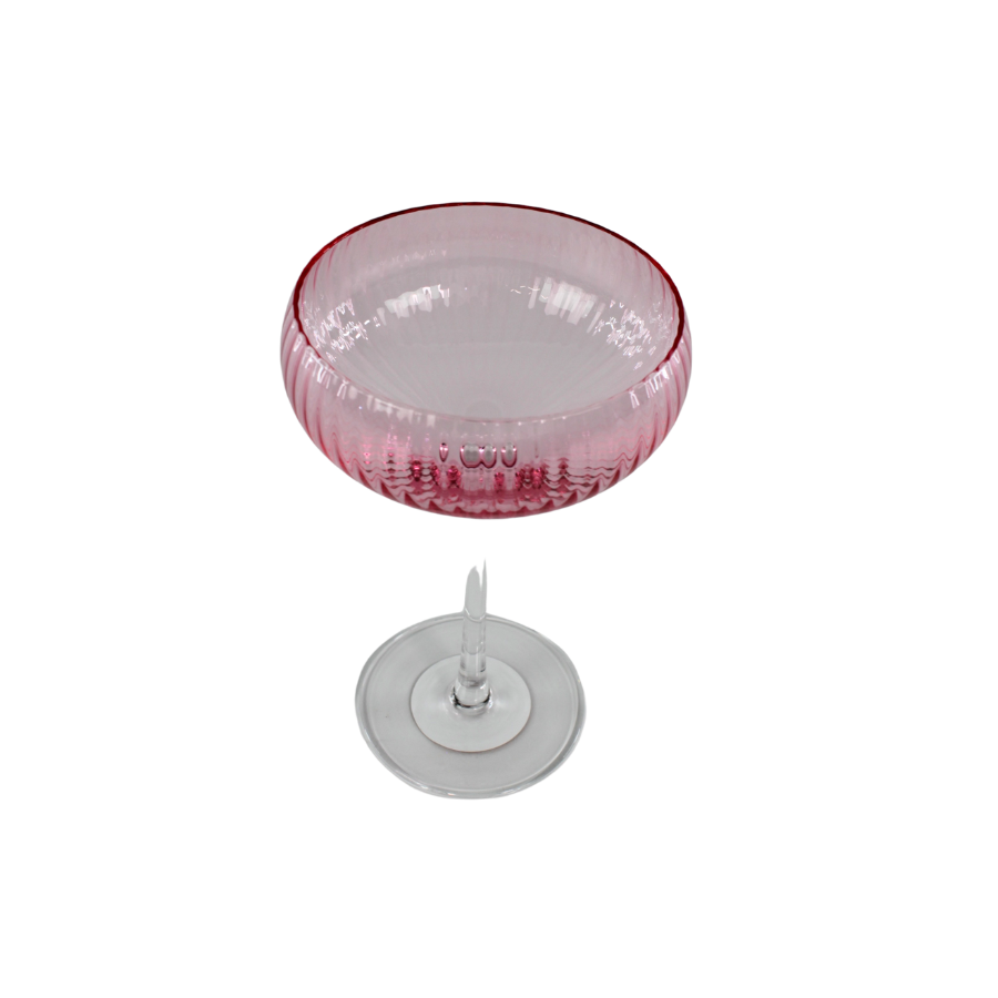 Cocktail Glas AILEEN  Lyserød m. Transparent stem