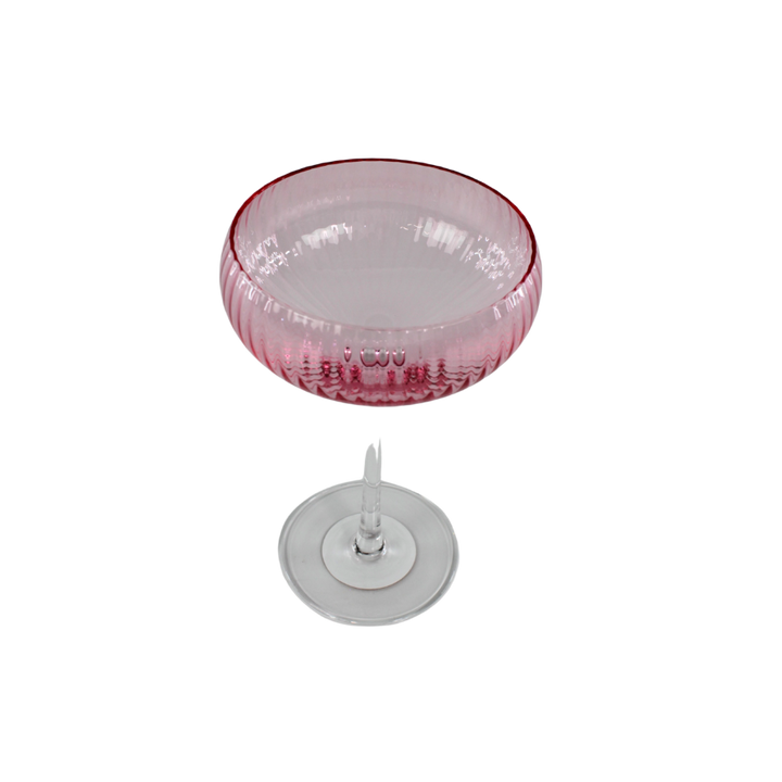 Cocktail Glas AILEEN  Lyserød m. Transparent stem