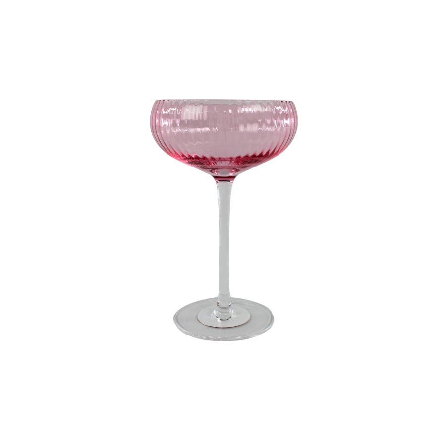Cocktail Glas AILEEN  Lyserød m. Transparent stem
