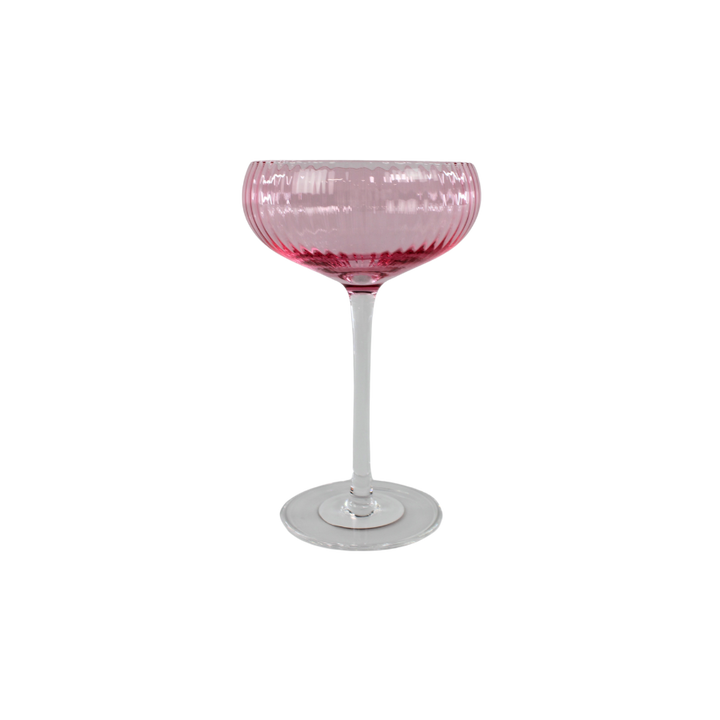 Cocktail Glas AILEEN  Lyserød m. Transparent stem