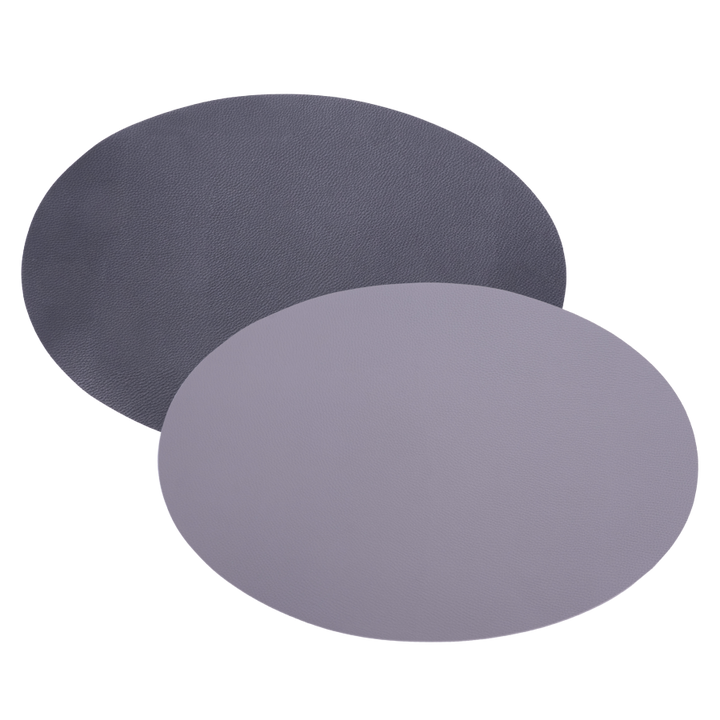Dækkeserviet Oval PU Læder (45x30cm) Sort/Grå