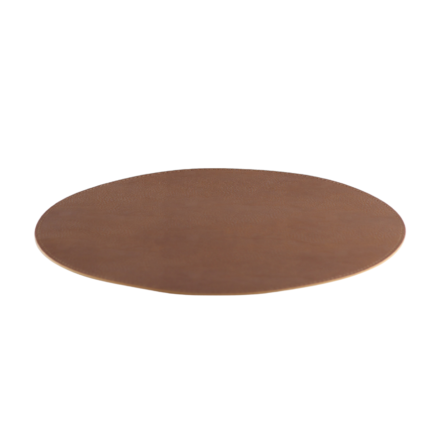 Dækkeserviet i Cognac/Natur (Ø38cm)