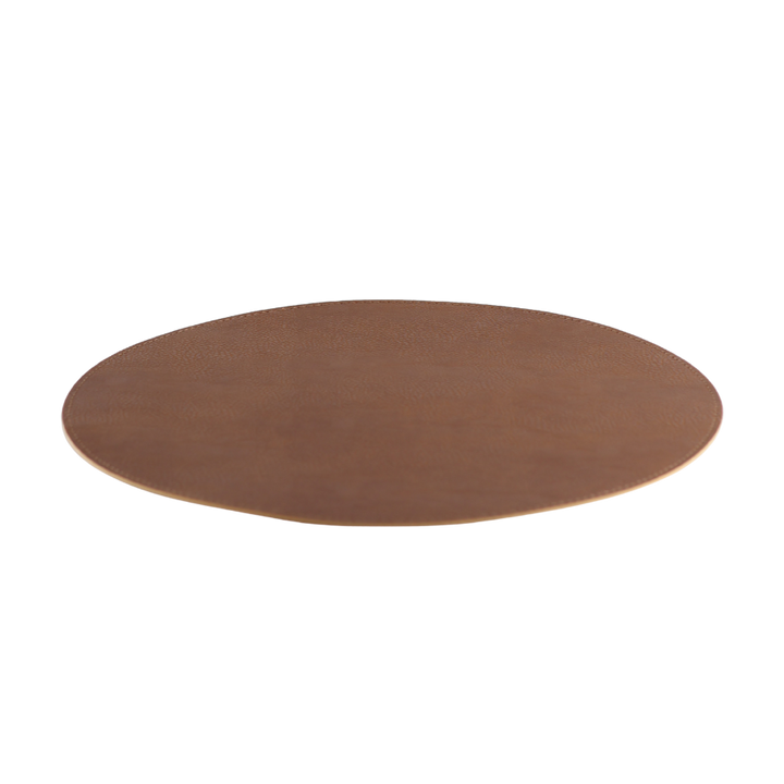 Dækkeserviet i Cognac/Natur (Ø38cm)