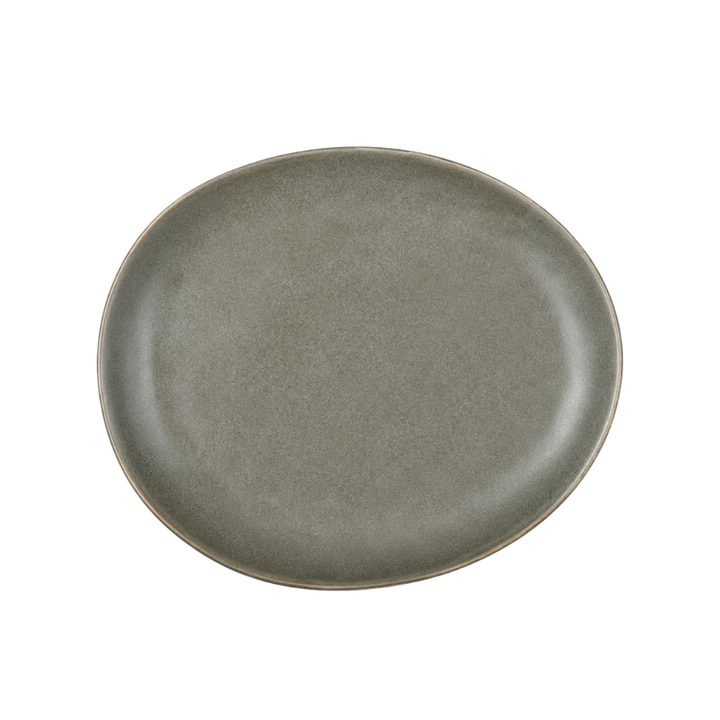 6 stk. Dessert Tallerkener Oval i Grå (22x18cm)