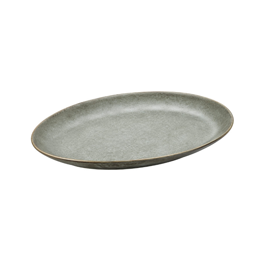 6 stk. Dessert Tallerkener Oval i Grå (22x18cm)
