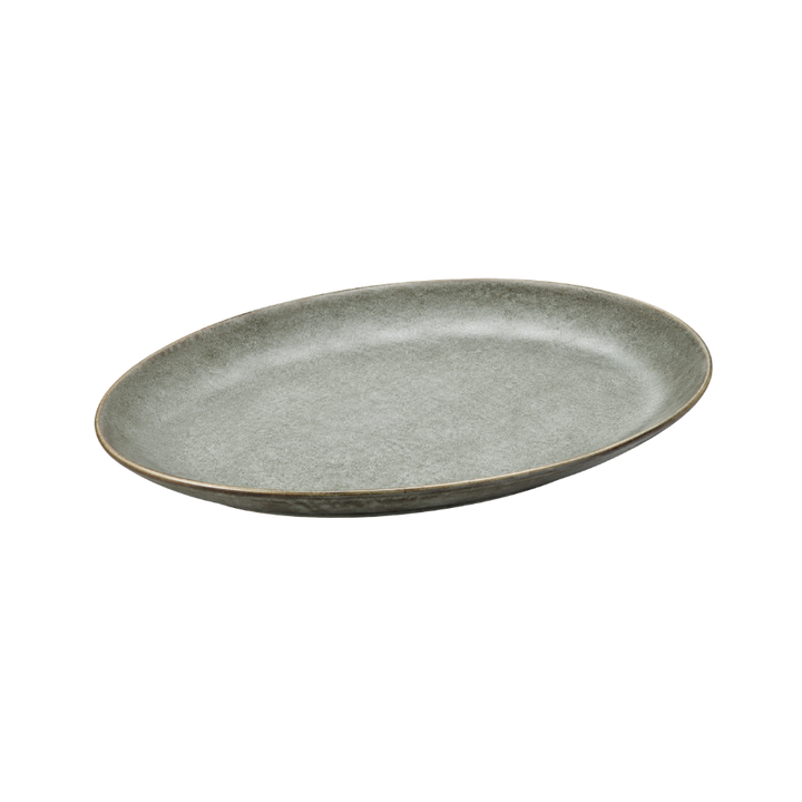 6 stk. Dessert Tallerkener Oval i Grå (22x18cm)
