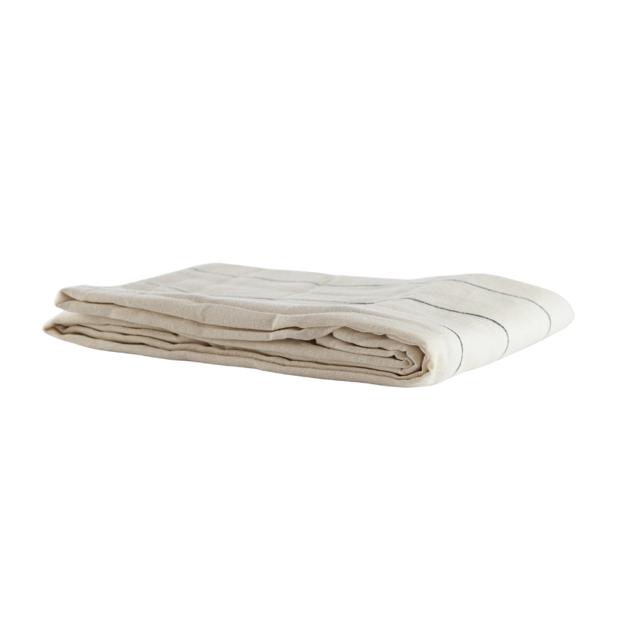 Dug FREYA m. Natur og Sort Stribe (140x220cm)