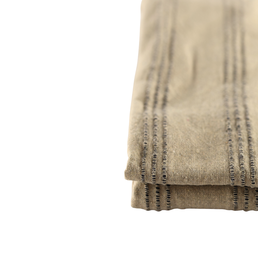 Dug m. Brune Striber i Biscuit (140x270cm)