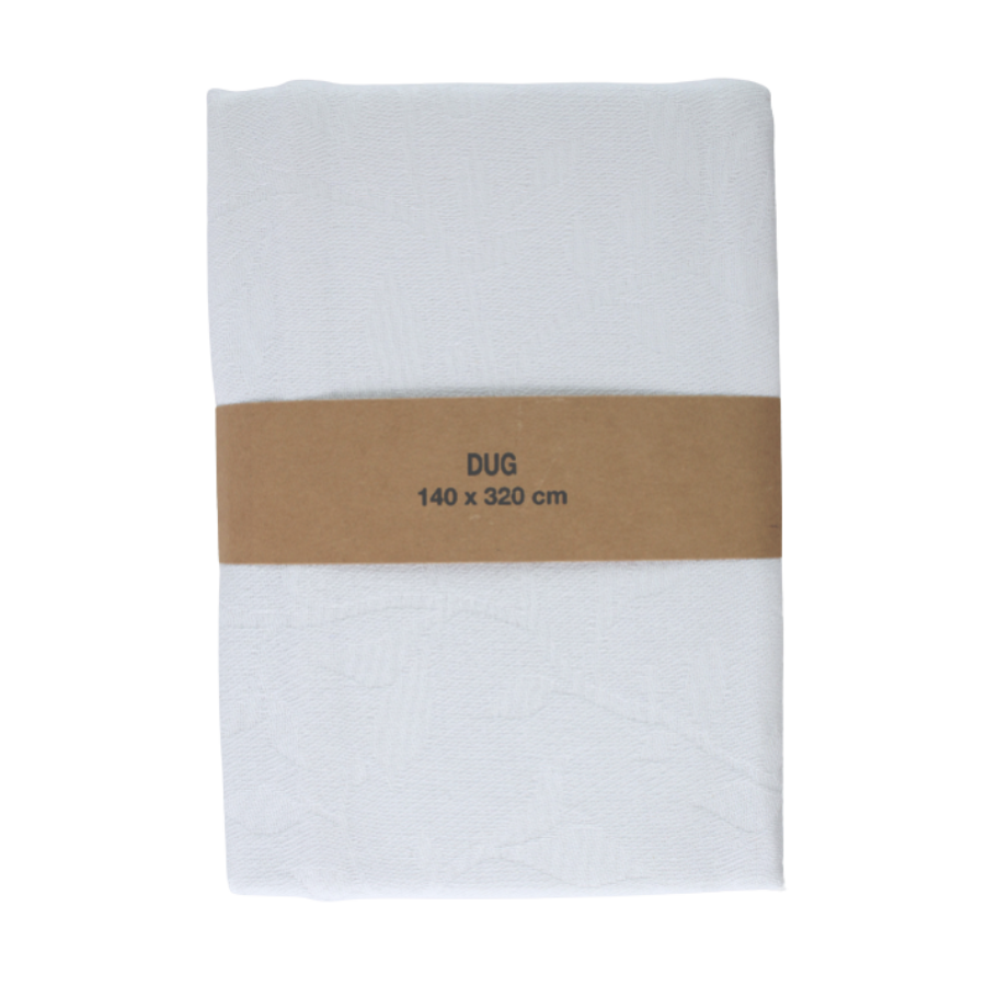 Dug i Jacquard METTE (140x320cm) Hvid