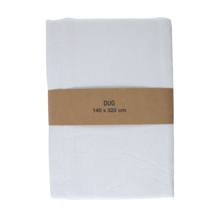 Dug i Jacquard METTE (140x320cm) Hvid