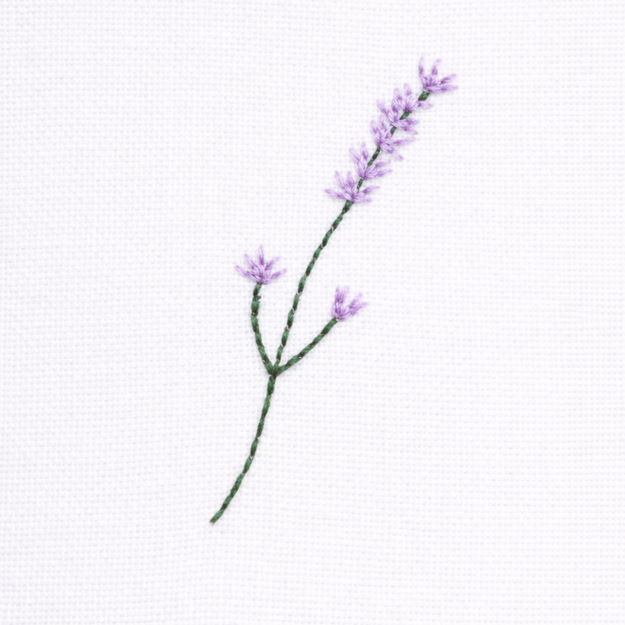 Dug m. Broderet ass Blomst (140x270cm) Hvid