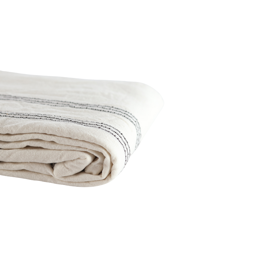 Dug m. Brune Striber i Beige (140x270cm)