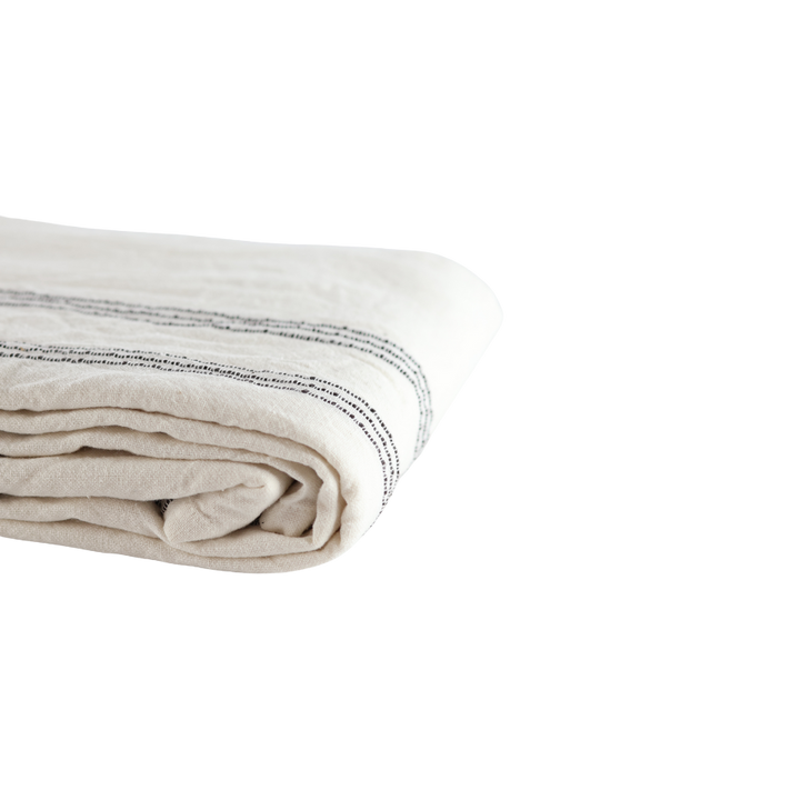 Dug m. Brune Striber i Beige (140x270cm)