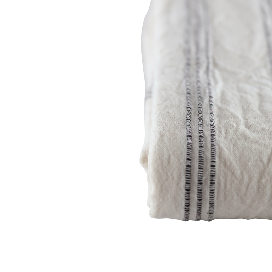 Dug m. Brune Striber i Beige (140x220cm)