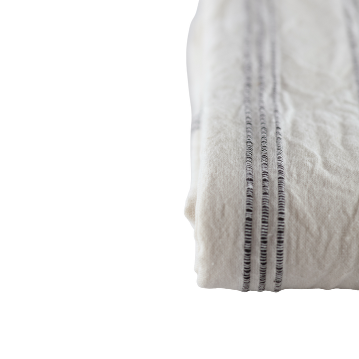 Dug m. Brune Striber i Beige (140x270cm)