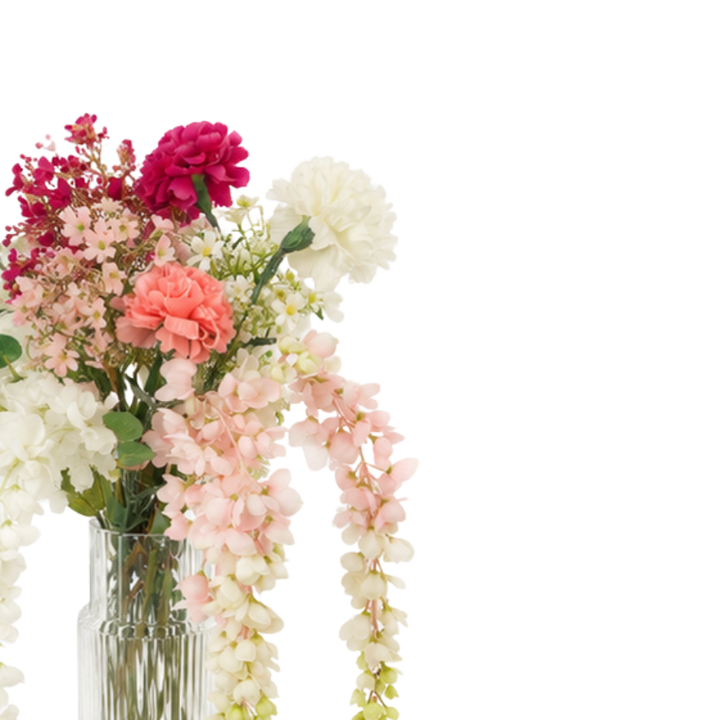 Evighedsbuket Blomsterdrøm i Hvid & Lyserød (H97cm)