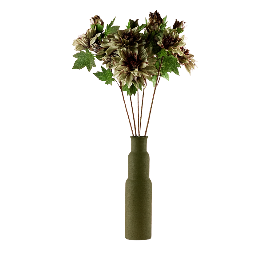 Evighedsbuket Dahlia i Lysegrøn (H64cm)
