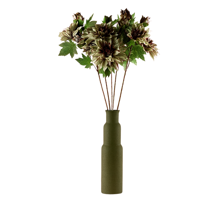 Evighedsbuket Dahlia i Lysegrøn (H64cm)