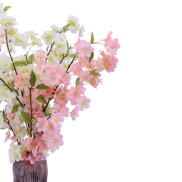 Evighedsbuket Ferskenblomst i Hvid og Lyserød (H105cm)