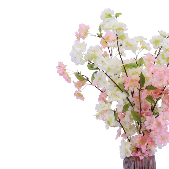 Evighedsbuket Ferskenblomst i Hvid og Lyserød (H105cm)