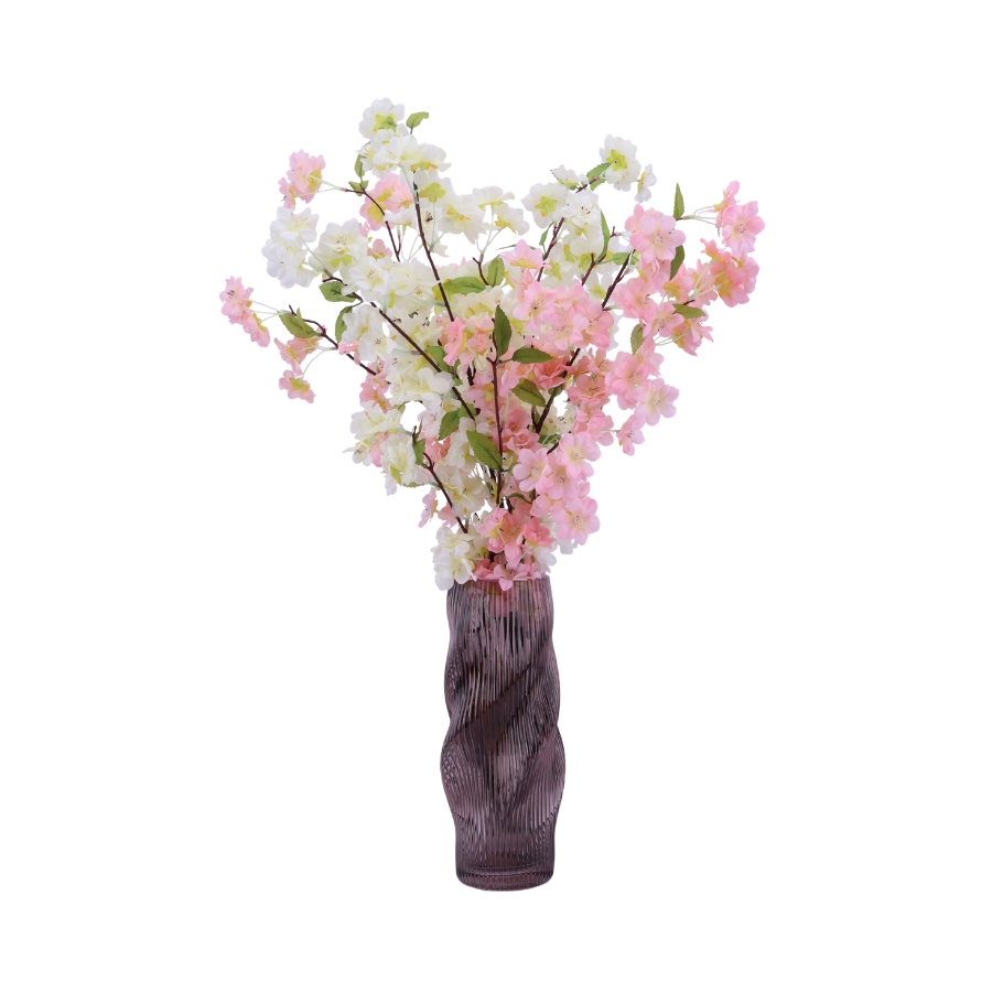 Evighedsbuket Ferskenblomst i Hvid og Lyserød (H105cm)
