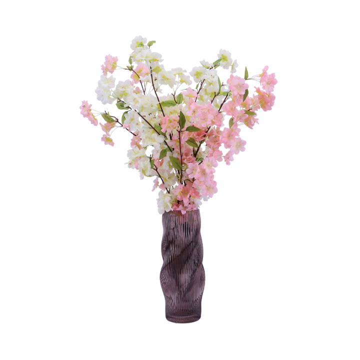 Evighedsbuket Ferskenblomst i Hvid og Lyserød (H105cm)