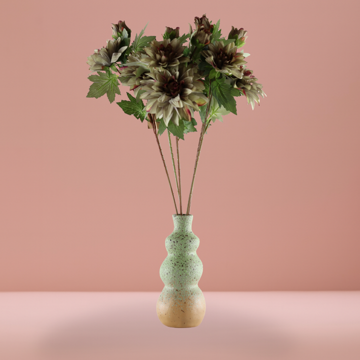 Evighedsbuket Dahlia i Lysegrøn (H64cm)