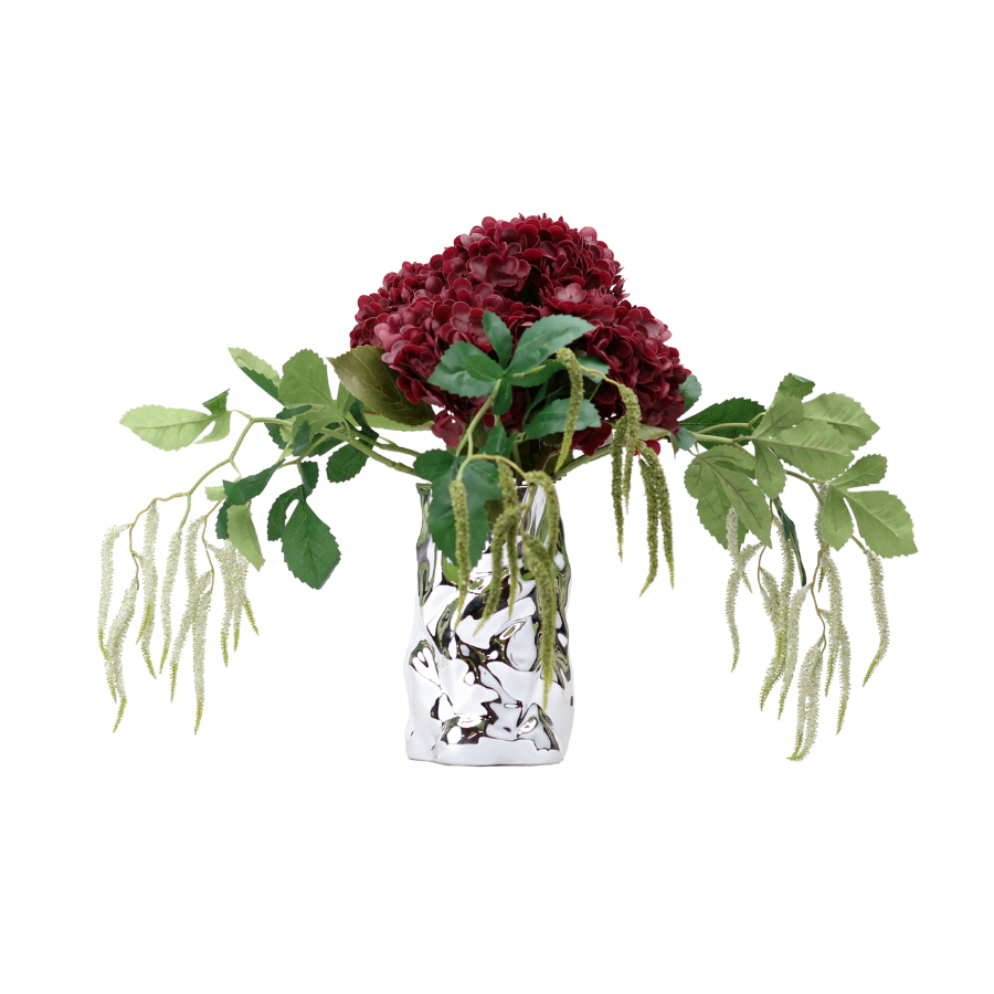 Evighedsbuket Rød Hortensia