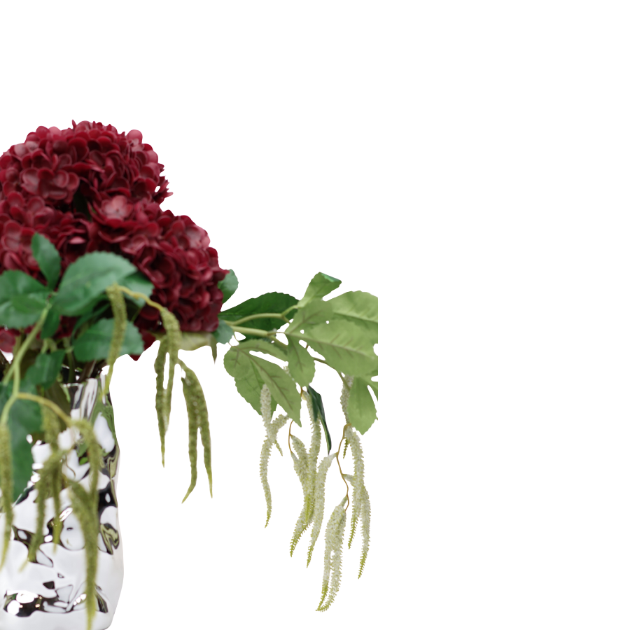 Evighedsbuket Rød Hortensia