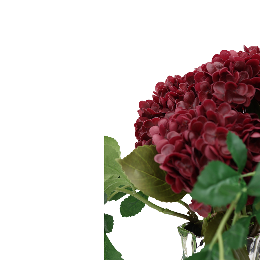 Evighedsbuket Rød Hortensia