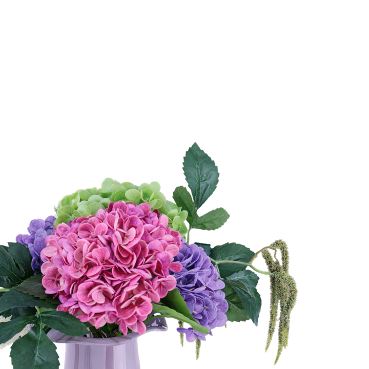 Evighedsbuket med Hortensia i Lyserød, Lilla & Grøn