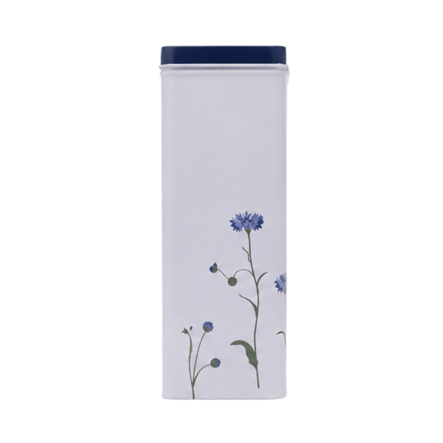 Dåse Ib Laursen Firkantet m. Kornblomster H22,3cm
