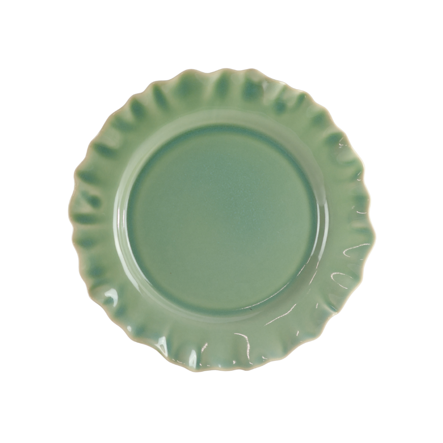 6 stk. Keramik Frokosttallerkener BENTO i Grøn (Ø22x2,2 cm)