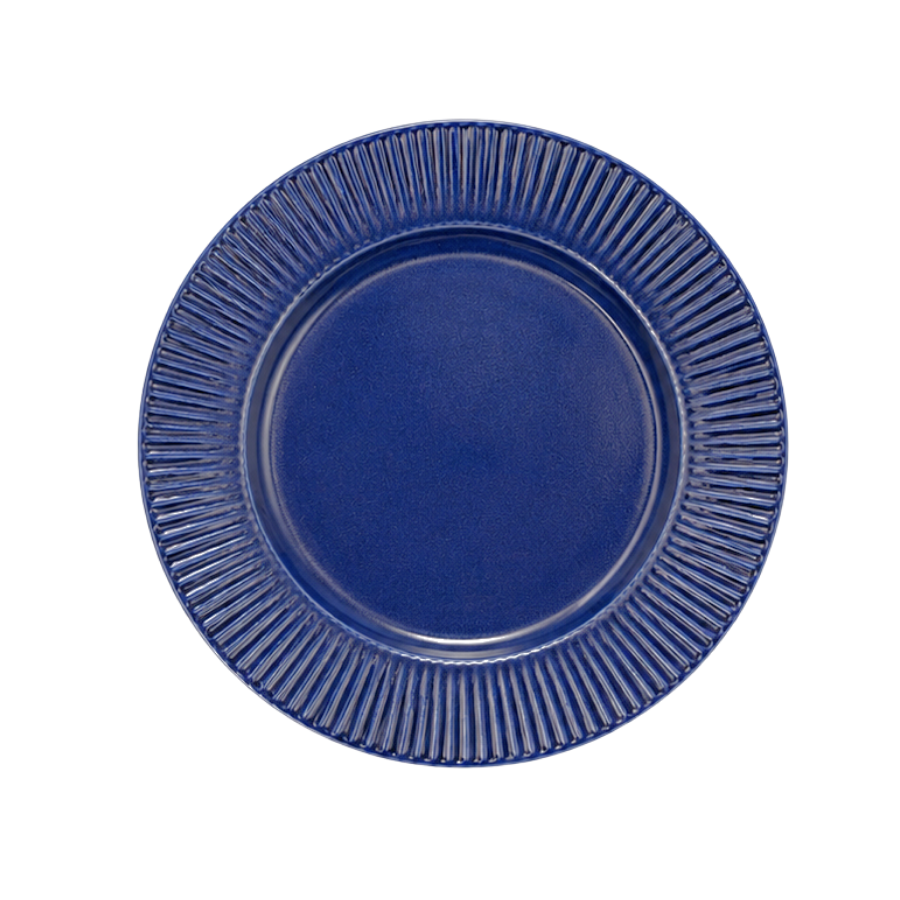 6 stk. Aida Frokosttallerkener Stentøj Groovy i Blå (Ø21cm)
