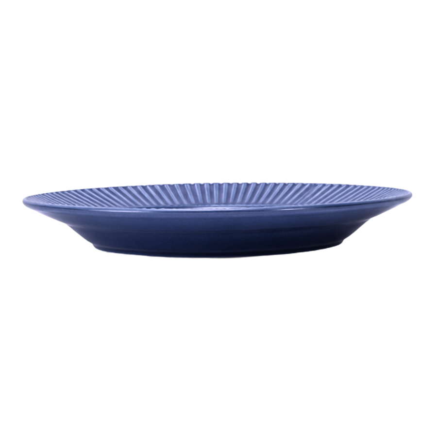6 stk. Aida Dybe Tallerkener Stentøj Groovy i Blå (Ø23cm)