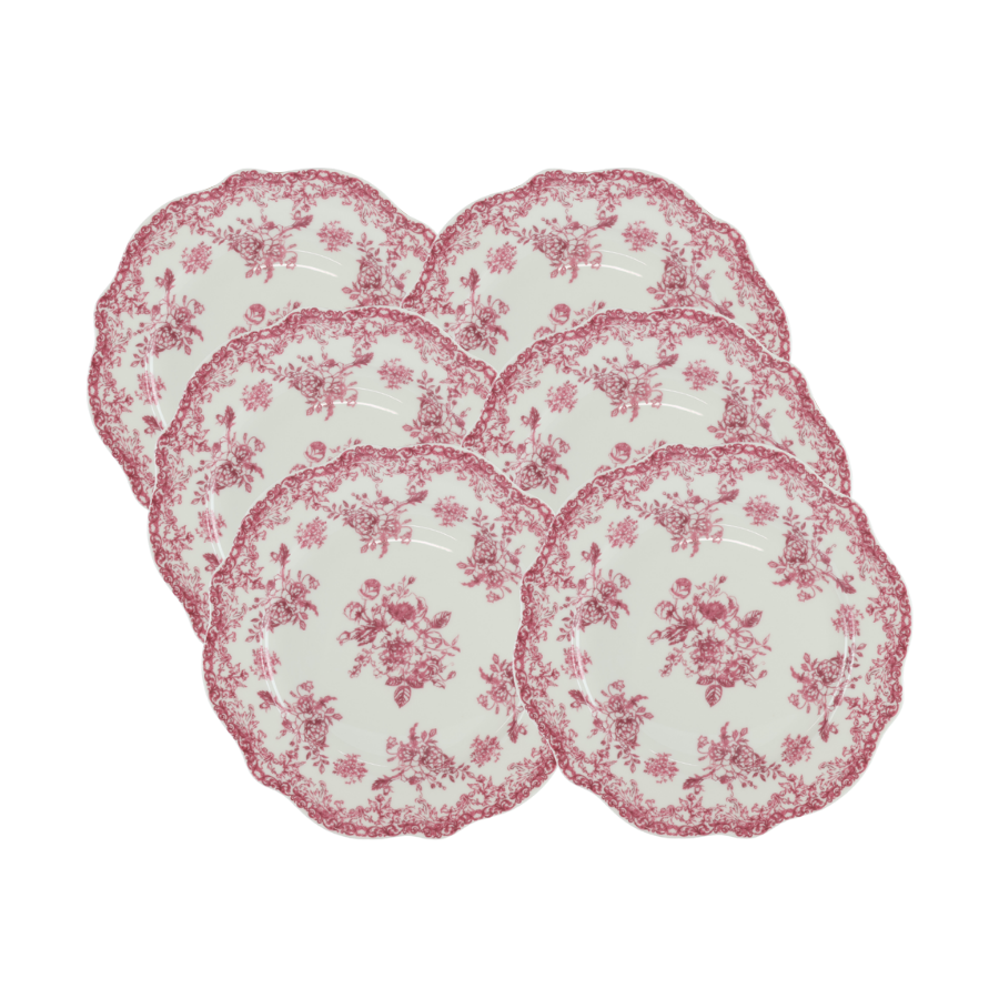 6 stk. Frokosttallerkener DINNA i Bordeaux (Ø19,3x1,7cm)