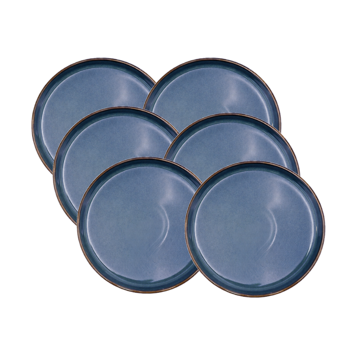 6 stk. Frokosttallerkener DAGNY i Blå (Ø21cm)