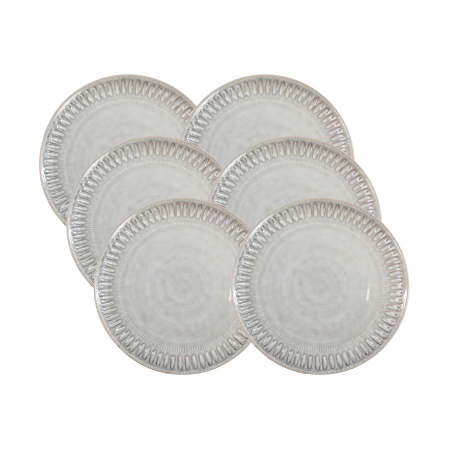 6 stk. Frokosttallerkener BRIANNA i Hvid (Ø20,5cm)