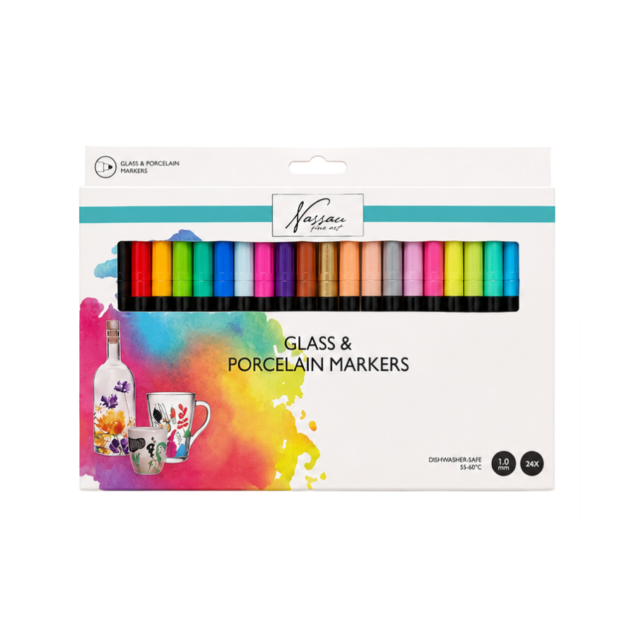 Glas- og Porcelæn Markers 24stk.