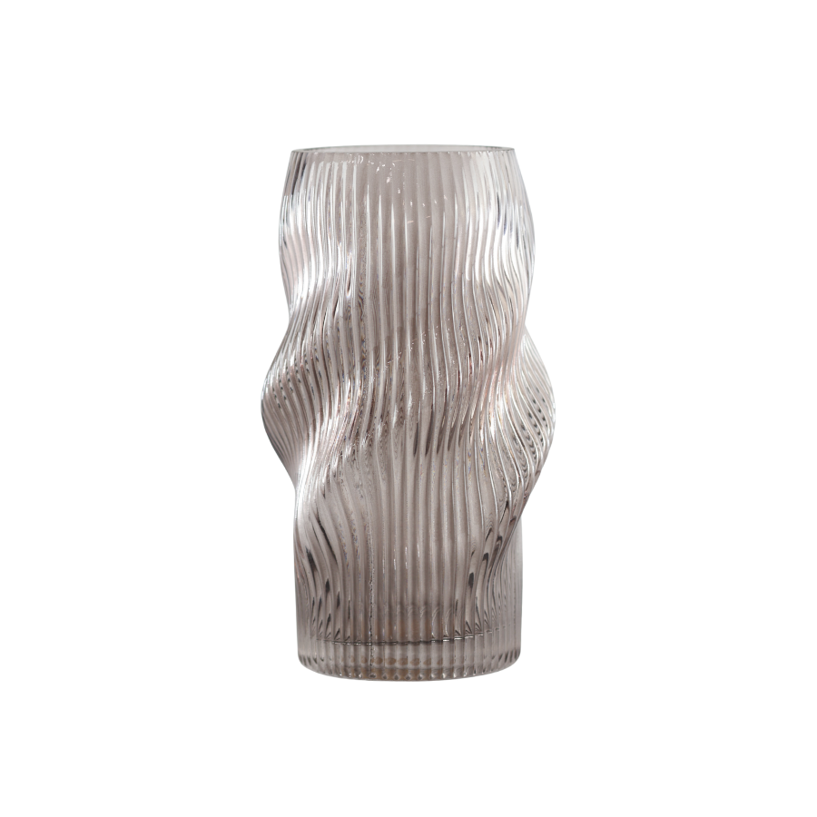 Glas Vase ANJO (H 27cm) Grå
