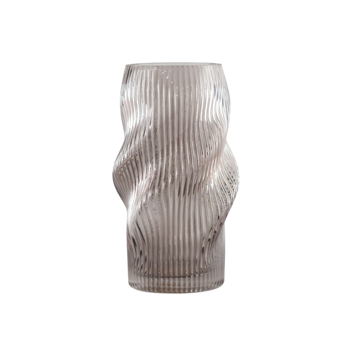 Glas Vase ANJO (H 27cm) Grå