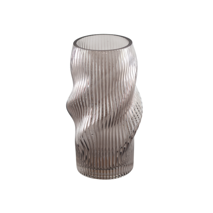 Glas Vase ANJO (H 27cm) Grå