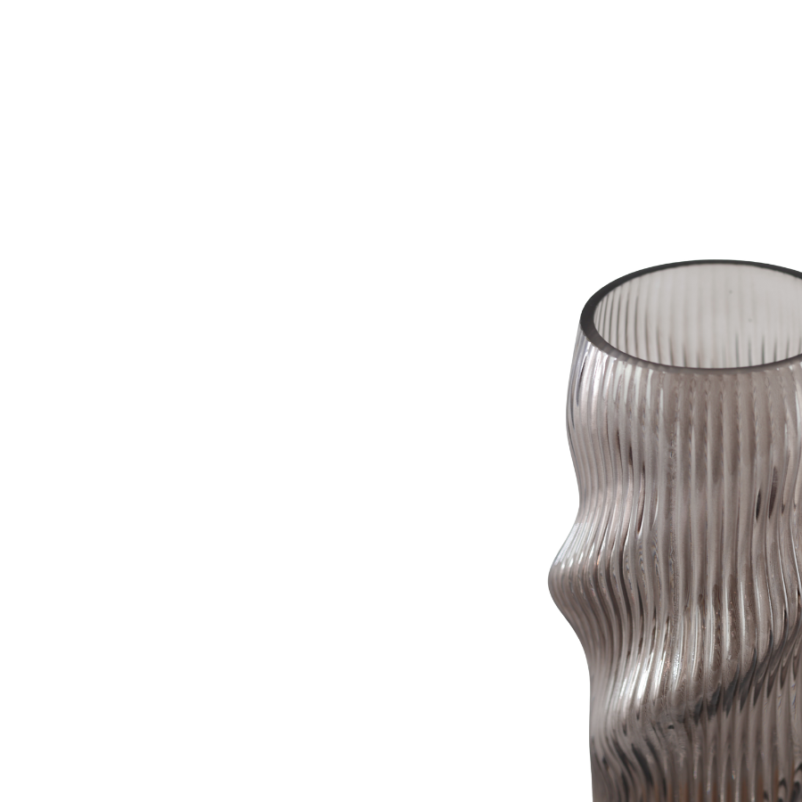 Glas Vase ANJO (H 27cm) Grå