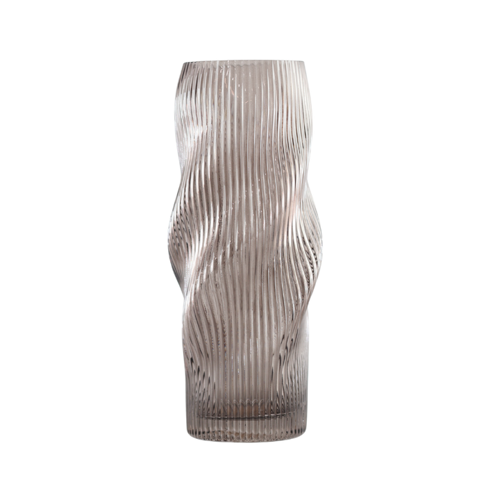 Glas Vase ANJO (H 30cm) Grå