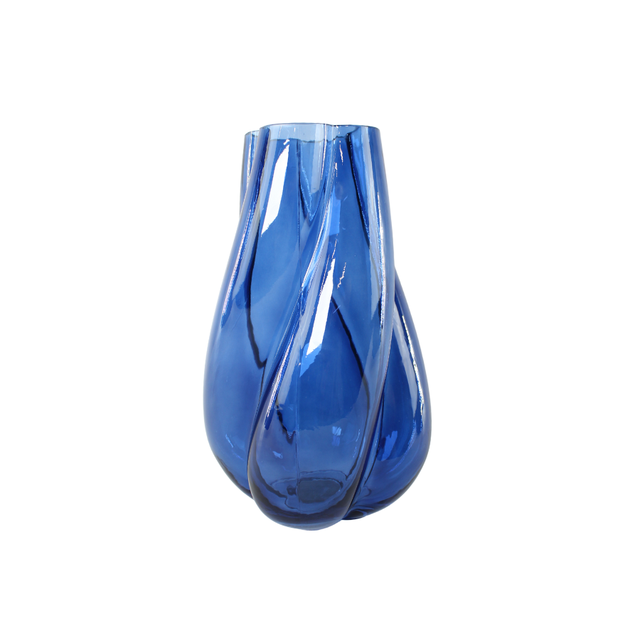 Glas Vase MEVA  (15,5x17x28cm) Blå
